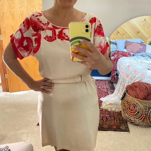 Rebecca Taylor silk twill embellished shift dress size 8. Like new. - Picture 3 of 6